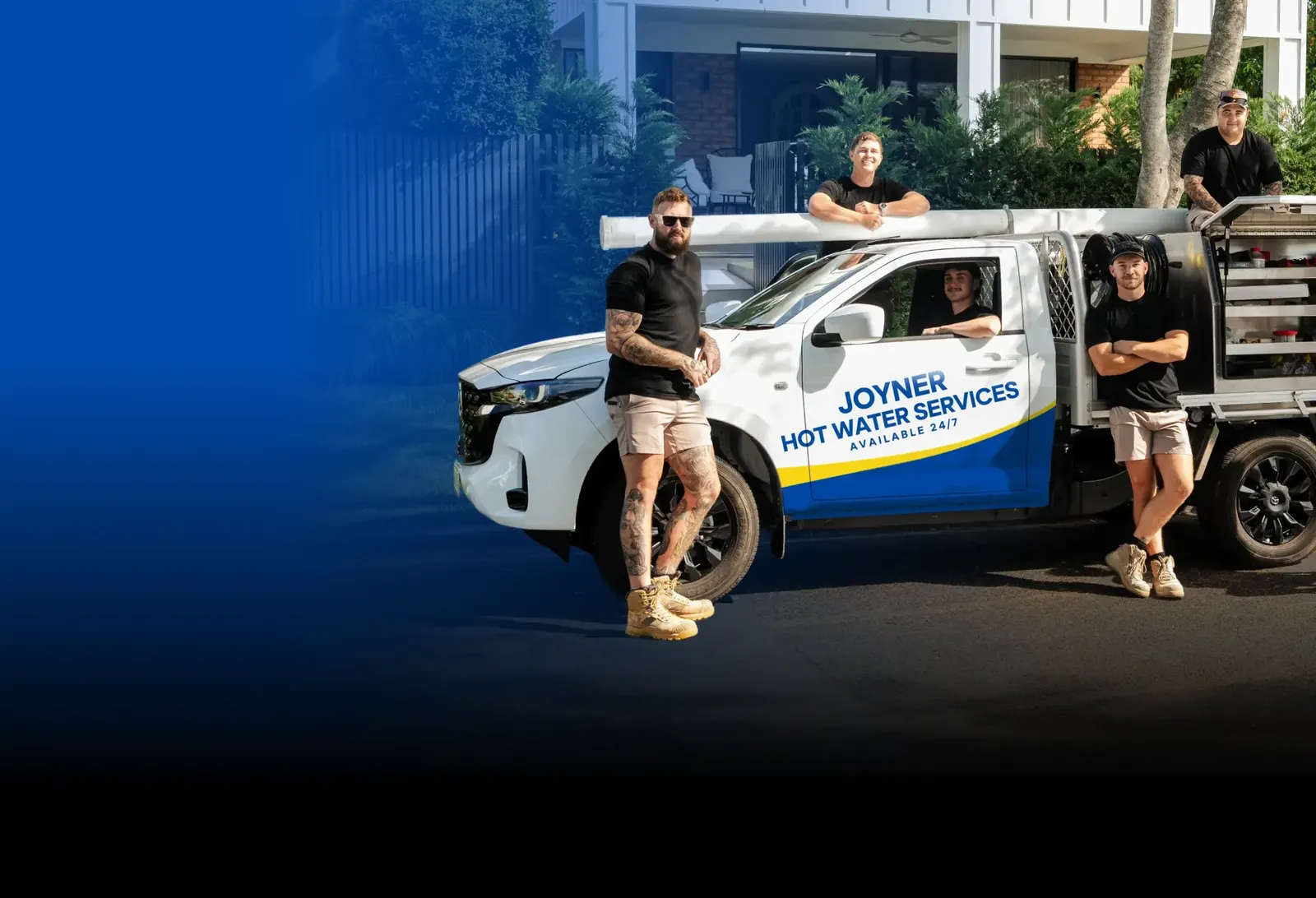 Joyner Hot Water Services team with the ute